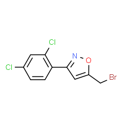 ChemSpider 2D Image | 5-(bromomethyl)-3-(2,4-dichlorophenyl)isoxazole | C10H6BrCl2NO