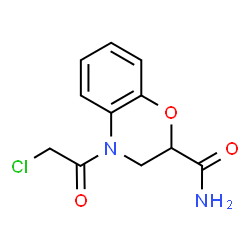 ChemSpider 2D Image | 4-(Chloroacetyl)-3,4-dihydro-2H-1,4-benzoxazine-2-carboxamide | C11H11ClN2O3