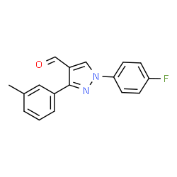 ChemSpider 2D Image | 1-(4-Fluorophenyl)-3-(3-methylphenyl)-1H-pyrazole-4-carbaldehyde | C17H13FN2O