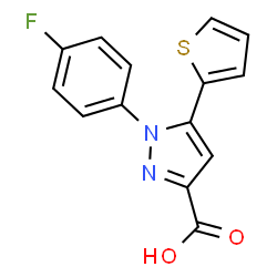 ChemSpider 2D Image | 1-(4-Fluorophenyl)-5-(2-thienyl)-1H-pyrazole-3-carboxylic acid | C14H9FN2O2S