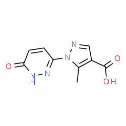 ChemSpider 2D Image | 5-Methyl-1-(6-oxo-1,6-dihydro-3-pyridazinyl)-1H-pyrazole-4-carboxylic acid | C9H8N4O3
