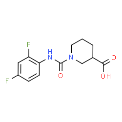 ChemSpider 2D Image | 1-[(2,4-Difluorophenyl)carbamoyl]-3-piperidinecarboxylic acid | C13H14F2N2O3