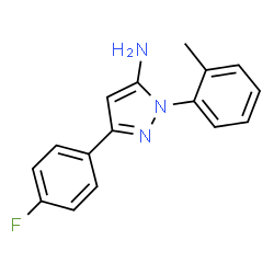 ChemSpider 2D Image | 3-(4-Fluorophenyl)-1-(2-methylphenyl)-1H-pyrazol-5-amine | C16H14FN3