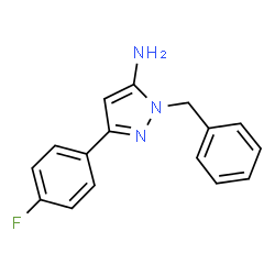 ChemSpider 2D Image | 1-Benzyl-3-(4-fluorophenyl)-1H-pyrazol-5-amine | C16H14FN3