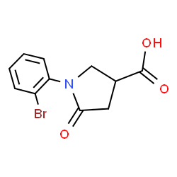 ChemSpider 2D Image | 1-(2-Bromophenyl)-5-oxo-3-pyrrolidinecarboxylic acid | C11H10BrNO3