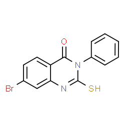 ChemSpider 2D Image | 7-Bromo-3-phenyl-2-thioxo-2,3-dihydro-4(1H)-quinazolinone | C14H9BrN2OS
