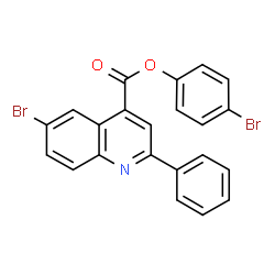 ChemSpider 2D Image | 4-Bromophenyl 6-bromo-2-phenyl-4-quinolinecarboxylate | C22H13Br2NO2
