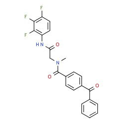 ChemSpider 2D Image | 4-Benzoyl-N-methyl-N-{2-oxo-2-[(2,3,4-trifluorophenyl)amino]ethyl}benzamide | C23H17F3N2O3
