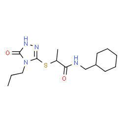ChemSpider 2D Image | N-(Cyclohexylmethyl)-2-[(5-oxo-4-propyl-4,5-dihydro-1H-1,2,4-triazol-3-yl)sulfanyl]propanamide | C15H26N4O2S