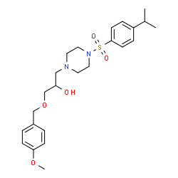 ChemSpider 2D Image | 1-{4-[(4-Isopropylphenyl)sulfonyl]-1-piperazinyl}-3-[(4-methoxybenzyl)oxy]-2-propanol | C24H34N2O5S
