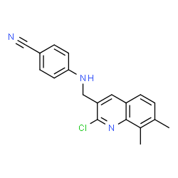 ChemSpider 2D Image | 4-{[(2-Chloro-7,8-dimethyl-3-quinolinyl)methyl]amino}benzonitrile | C19H16ClN3