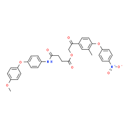 ChemSpider 2D Image | 2-[3-Methyl-4-(4-nitrophenoxy)phenyl]-2-oxoethyl 4-{[4-(4-methoxyphenoxy)phenyl]amino}-4-oxobutanoate | C32H28N2O9