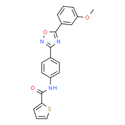 ChemSpider 2D Image | N-{4-[5-(3-Methoxyphenyl)-1,2,4-oxadiazol-3-yl]phenyl}-2-thiophenecarboxamide | C20H15N3O3S