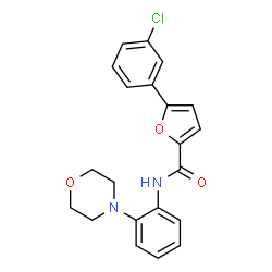 ChemSpider 2D Image | 5-(3-Chlorophenyl)-N-[2-(4-morpholinyl)phenyl]-2-furamide | C21H19ClN2O3