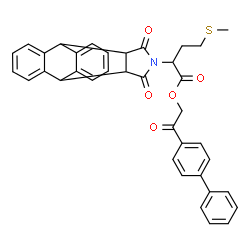 ChemSpider 2D Image | 2-(4-Biphenylyl)-2-oxoethyl 2-(16,18-dioxo-17-azapentacyclo[6.6.5.0~2,7~.0~9,14~.0~15,19~]nonadeca-2,4,6,9,11,13-hexaen-17-yl)-4-(methylsulfanyl)butanoate | C37H31NO5S