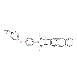 ChemSpider 2D Image | 15-Methyl-17-{4-[4-(2-methyl-2-propanyl)phenoxy]phenyl}-17-azapentacyclo[6.6.5.0~2,7~.0~9,14~.0~15,19~]nonadeca-2,4,6,9,11,13-hexaene-16,18-dione | C35H31NO3