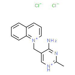 ChemSpider 2D Image | 1-[(4-Amino-2-methylpyrimidin-1-ium-5-yl)methyl]quinolinium dichloride | C15H16Cl2N4