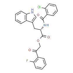 ChemSpider 2D Image | 2-(2-Fluorophenyl)-2-oxoethyl N-(2-chlorobenzoyl)-L-tryptophanate | C26H20ClFN2O4