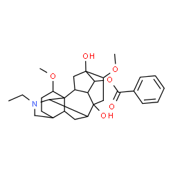 ChemSpider 2D Image | 20-Ethyl-8,13-dihydroxy-1,16-dimethoxyaconitan-14-yl benzoate | C29H39NO6