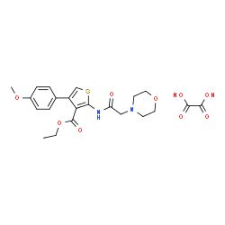 ChemSpider 2D Image | Ethyl 4-(4-methoxyphenyl)-2-[(4-morpholinylacetyl)amino]-3-thiophenecarboxylate ethanedioate (1:1) | C22H26N2O9S