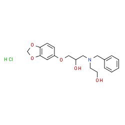 ChemSpider 2D Image | 1-(1,3-Benzodioxol-5-yloxy)-3-[benzyl(2-hydroxyethyl)amino]-2-propanol hydrochloride (1:1) | C19H24ClNO5
