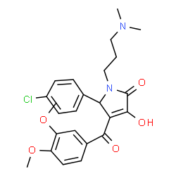 ChemSpider 2D Image | 5-(4-Chlorophenyl)-4-(3,4-dimethoxybenzoyl)-1-[3-(dimethylamino)propyl]-3-hydroxy-1,5-dihydro-2H-pyrrol-2-one | C24H27ClN2O5