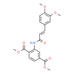 ChemSpider 2D Image | Dimethyl 2-{[(2E)-3-(3,4-dimethoxyphenyl)-2-propenoyl]amino}terephthalate | C21H21NO7