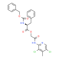 ChemSpider 2D Image | 2-[(3,5-Dichloro-4-methyl-2-pyridinyl)amino]-2-oxoethyl N-[(benzyloxy)carbonyl]-L-phenylalaninate | C25H23Cl2N3O5
