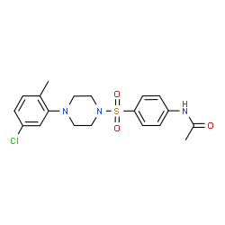 ChemSpider 2D Image | N-(4-{[4-(5-Chloro-2-methylphenyl)-1-piperazinyl]sulfonyl}phenyl)acetamide | C19H22ClN3O3S