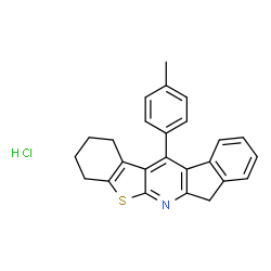 ChemSpider 2D Image | 12-(4-Methylphenyl)-2,3,4,7-tetrahydro-1H-[1]benzothieno[2,3-b]indeno[1,2-e]pyridine hydrochloride (1:1) | C25H22ClNS