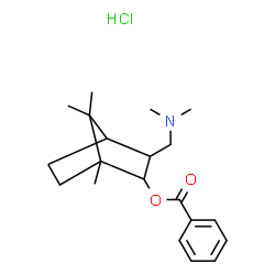 ChemSpider 2D Image | 3-[(Dimethylamino)methyl]-1,7,7-trimethylbicyclo[2.2.1]hept-2-yl benzoate hydrochloride (1:1) | C20H30ClNO2