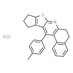 ChemSpider 2D Image | 12-(4-Methylphenyl)-6,9,10,11-tetrahydro-5H-benzo[f]cyclopenta[4,5]thieno[2,3-b]quinoline hydrochloride (1:1) | C25H22ClNS