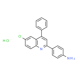ChemSpider 2D Image | 4-(6-Chloro-4-phenyl-2-quinolinyl)aniline hydrochloride (1:1) | C21H16Cl2N2