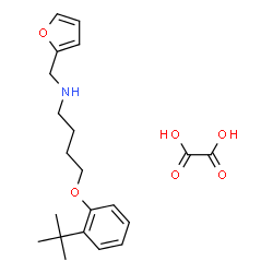 ChemSpider 2D Image | N-(2-Furylmethyl)-4-[2-(2-methyl-2-propanyl)phenoxy]-1-butanamine ethanedioate (1:1) | C21H29NO6