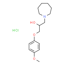 ChemSpider 2D Image | 1-(1-Azepanyl)-3-(4-methoxyphenoxy)-2-propanol hydrochloride (1:1) | C16H26ClNO3