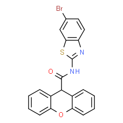 ChemSpider 2D Image | N-(6-Bromo-1,3-benzothiazol-2-yl)-9H-xanthene-9-carboxamide | C21H13BrN2O2S