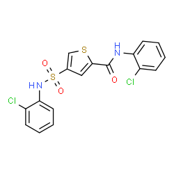ChemSpider 2D Image | N-(2-Chlorophenyl)-4-[(2-chlorophenyl)sulfamoyl]-2-thiophenecarboxamide | C17H12Cl2N2O3S2