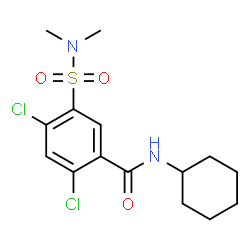 ChemSpider 2D Image | 2,4-Dichloro-N-cyclohexyl-5-(dimethylsulfamoyl)benzamide | C15H20Cl2N2O3S