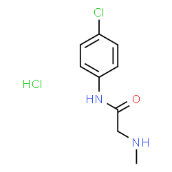 ChemSpider 2D Image | N-(4-Chlorophenyl)-N~2~-methylglycinamide hydrochloride (1:1) | C9H12Cl2N2O