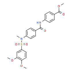 ChemSpider 2D Image | Methyl 4-[(4-{[(3,4-dimethoxyphenyl)sulfonyl](methyl)amino}benzoyl)amino]benzoate | C24H24N2O7S