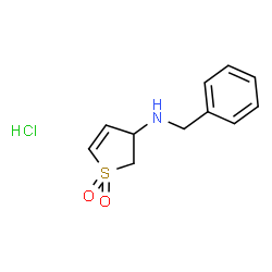 ChemSpider 2D Image | N-benzyl-N-(1,1-dioxido-2,3-dihydrothien-3-yl)amine hydrochloride | C11H14ClNO2S