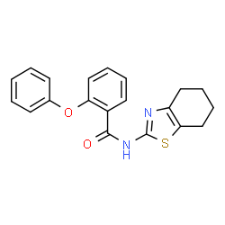 ChemSpider 2D Image | 2-Phenoxy-N-(4,5,6,7-tetrahydro-1,3-benzothiazol-2-yl)benzamide | C20H18N2O2S