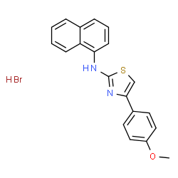 ChemSpider 2D Image | 4-(4-Methoxyphenyl)-N-(1-naphthyl)-1,3-thiazol-2-amine hydrobromide (1:1) | C20H17BrN2OS