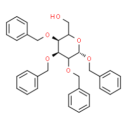 ChemSpider 2D Image | Benzyl 2,3,4-tri-O-benzyl-beta-L-erythro-hexopyranoside | C34H36O6
