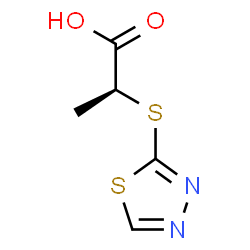 ChemSpider 2D Image | (2S)-2-(1,3,4-Thiadiazol-2-ylsulfanyl)propanoic acid | C5H6N2O2S2