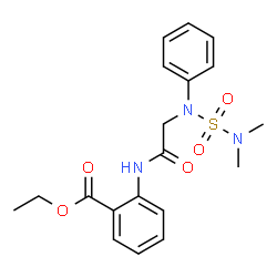 ChemSpider 2D Image | Ethyl 2-{[N-(dimethylsulfamoyl)-N-phenylglycyl]amino}benzoate | C19H23N3O5S