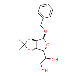 ChemSpider 2D Image | Benzyl 2,3-O-isopropylidene-alpha-D-glucofuranoside | C16H22O6