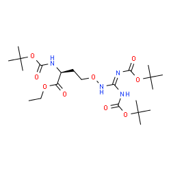 ChemSpider 2D Image | Ethyl O-(N',N''-bis{[(2-methyl-2-propanyl)oxy]carbonyl}carbamimidamido)-N-{[(2-methyl-2-propanyl)oxy]carbonyl}-L-homoserinate | C22H40N4O9