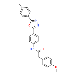 ChemSpider 2D Image | 2-(4-methoxyphenyl)-N-[4-[5-(4-methylphenyl)-1,3,4-oxadiazol-2-yl]phenyl]acetamide | C24H21N3O3