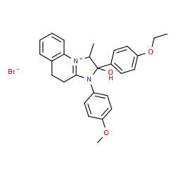 ChemSpider 2D Image | 2-(4-Ethoxyphenyl)-2-hydroxy-3-(4-methoxyphenyl)-1-methyl-2,3,4,5-tetrahydro-1H-imidazo[1,2-a]quinolin-10-ium bromide | C27H29BrN2O3